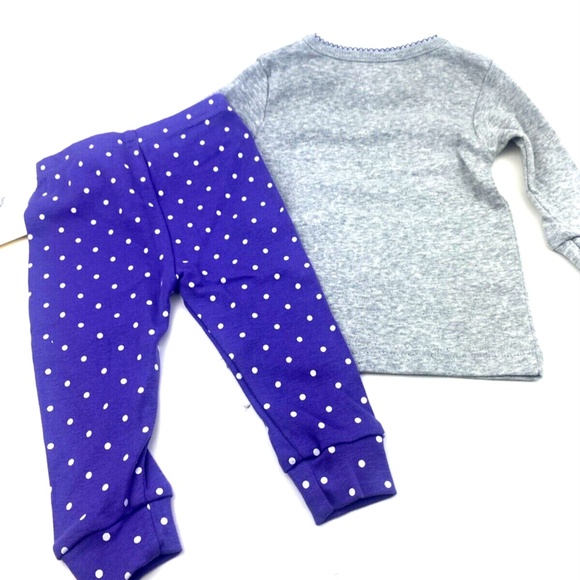 Carter's Baby Pajams Size 6m Girls Sleepwear 2pc Set Top Pants Dinos Glitter - Picture 6 of 7